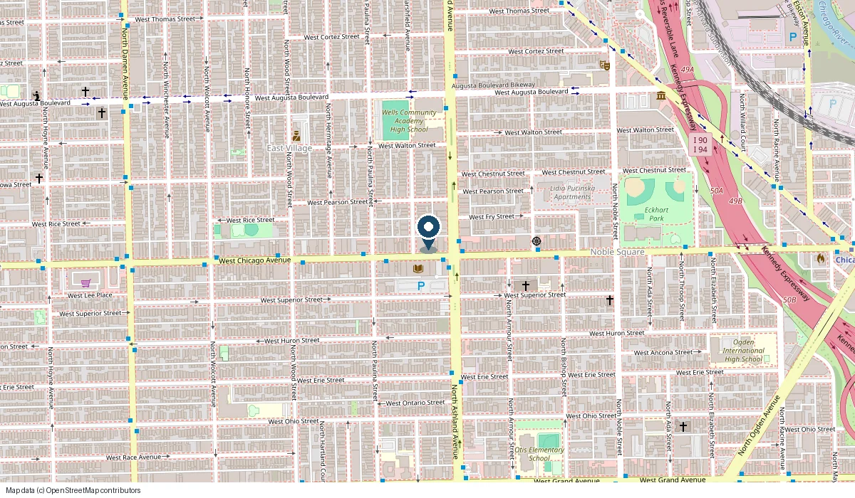 Map showing the location of Hoosier Mama Pie Company